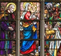 Stained Glass - Magi or the Three Kings from the East Royalty Free Stock Photo