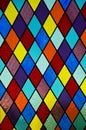 Stained glass with diamond pattern Royalty Free Stock Photo