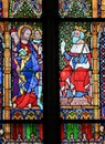 Stained Glass in Dom of Cologne, Germany Royalty Free Stock Photo