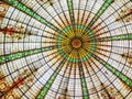 Stained glass dome ceiling at Hotel Bolivar Royalty Free Stock Photo