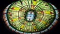 Stained Glass Dome Ceiling Skylight Royalty Free Stock Photo