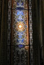 Stained glass door of the arab room of the Stock Exchange Palace Royalty Free Stock Photo