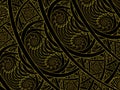 Stained Glass Double Nautilus Golden Flame Fractal