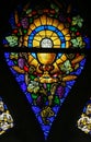 Stained Glass - Eucharist and Holy Grail Royalty Free Stock Photo