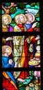 Stained Glass - Feeding the Multitude Royalty Free Stock Photo