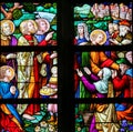 Stained Glass - Feeding the Multitude Royalty Free Stock Photo