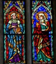 Stained Glass of Female Saints in Santa Croce, Florence