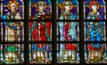 Stained Glass - Four Orthodox Church Fathers Royalty Free Stock Photo