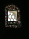 Stained glass in the frame of the upper window of the Topkapi Palace, Istanbul Royalty Free Stock Photo