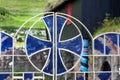 Stained glass gate with a celtic cross Royalty Free Stock Photo