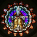 Stained Glass of God - Basilica of San Petronio, Bologna Royalty Free Stock Photo