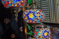 Stained glass hanging lamps for sale at the handicraft market