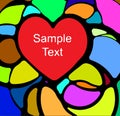 Stained glass with heart . Royalty Free Stock Photo