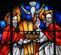 Stained Glass - the Holy Trinity Royalty Free Stock Photo