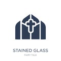 Stained glass icon. Trendy flat vector Stained glass icon on white background from Fairy Tale collection Royalty Free Stock Photo