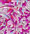 Stained glass illustration Abstract mosaic background of colored tiles ,pink gamma Royalty Free Stock Photo