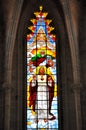 Stained glass and internal construction of church Royalty Free Stock Photo