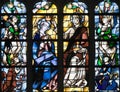 Stained Glass - Jesus Christ and Mother Mary Royalty Free Stock Photo