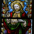 Stained Glass - Jesus Christ and the Sacred Heart Royalty Free Stock Photo