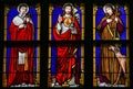 Stained Glass - Jesus Christ, Saint Roch and Saint Charles Borromeo