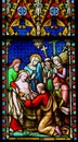 Stained Glass - Jesus Christ taken from the Cross on Good Friday Royalty Free Stock Photo