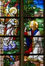 Stained Glass - Jesus in the Garden of Gethsemane Royalty Free Stock Photo