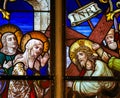 Stained Glass - Jesus meets Mary on the Way of the Cross