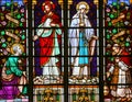 Stained Glass - Jesus and Mother Mary Royalty Free Stock Photo
