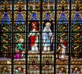 Stained Glass - Jesus and Mother Mary Royalty Free Stock Photo