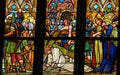 Stained Glass - Jesus on the Via Dolorosa Royalty Free Stock Photo