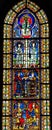 Stained Glass of King Solomon in Cathedral of Strasbourg Royalty Free Stock Photo