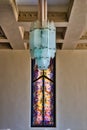 Stained Glass and Lamp at Tulsa`s Historic Boston Avenue United Methodist Church - National Landmark!