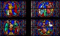 Stained Glass - Life of Saint Joseph Royalty Free Stock Photo