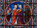 Stained Glass of Lincoln Cathedral Close up B Royalty Free Stock Photo