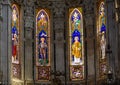 Stained glass of the Main altar of the Genoa Cathedral