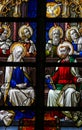 Stained Glass - Mary and the Apostles at Pentecost Royalty Free Stock Photo