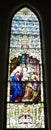 Stained Glass Mary Joseph Present Jesus Royalty Free Stock Photo