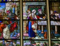 Stained Glass in Mechelen Cathedral Royalty Free Stock Photo