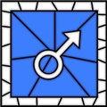 Stained glass: men symbol