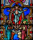 Stained Glass in Monaco Cathedral - Apparition of Jesus Royalty Free Stock Photo