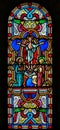 Stained Glass in Monaco Cathedral - Apparition of Jesus Royalty Free Stock Photo