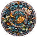 A stained glass steampunk style floral arrangement