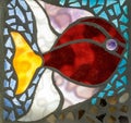 Stained Glass Mosaic Tiled Fish Royalty Free Stock Photo