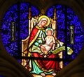 Stained Glass - Mother Mary with the Child Jesus Royalty Free Stock Photo