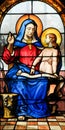 Stained Glass - Mother Mary and Jesus as a Child Royalty Free Stock Photo