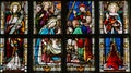 Stained Glass - Nativity Scene at Christmas Royalty Free Stock Photo