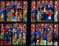 Stained Glass - New Testament Scenes Royalty Free Stock Photo