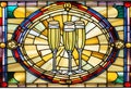 New Year Stained Glass background card - AI generated Royalty Free Stock Photo