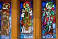 Stained glass in Notre Dame cathedral in Luxembourg Royalty Free Stock Photo