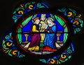 Stained Glass in Notre-Dame-des-flots, Le Havre - Marriage of Joseph and Mary Royalty Free Stock Photo